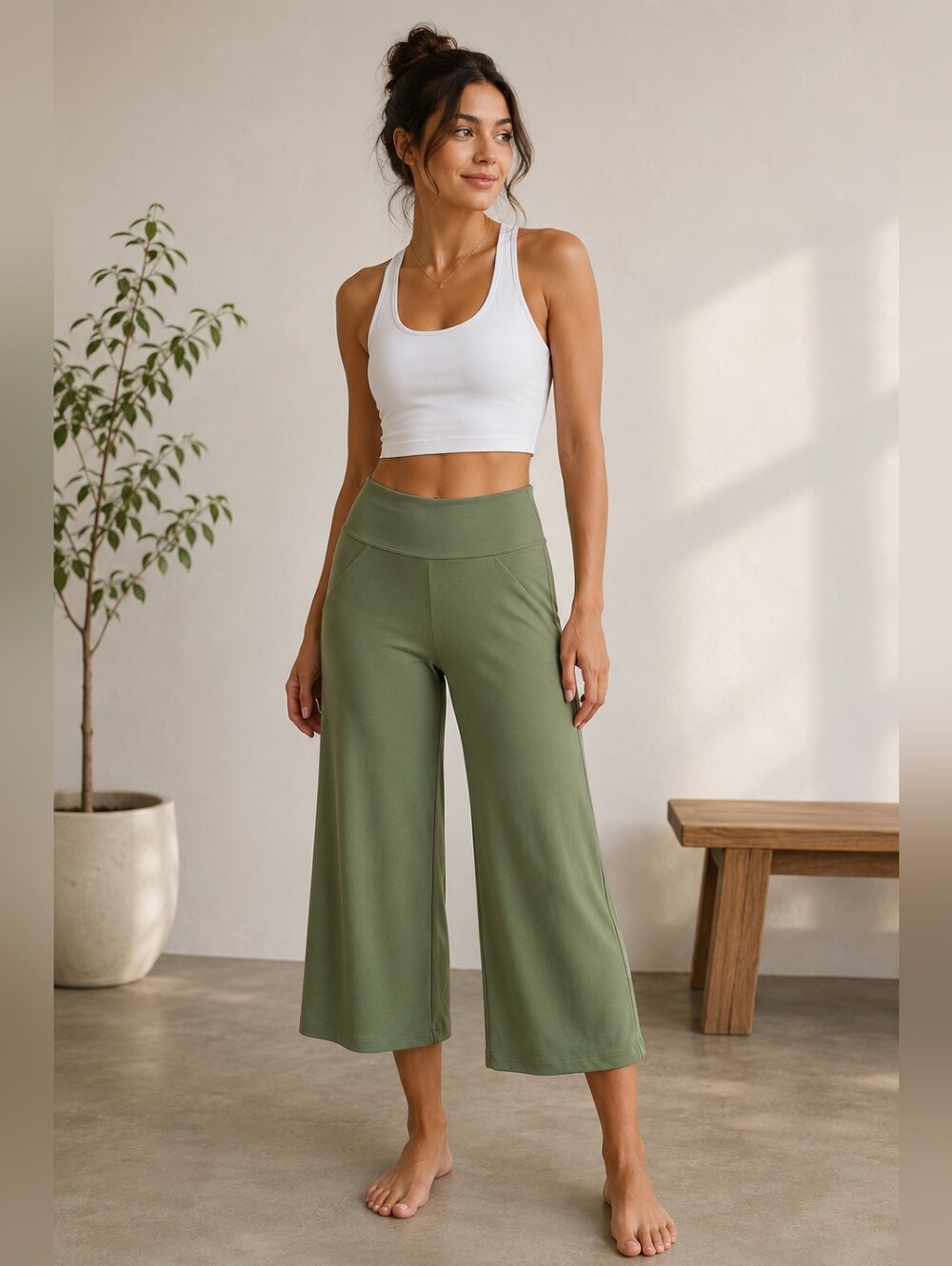 Patagonia Stem Gem Rock Crop Pants Green Womans Large